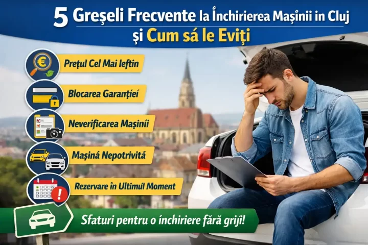 5 greșeli frecvente la închirierea mașinii în Cluj și cum să le eviți